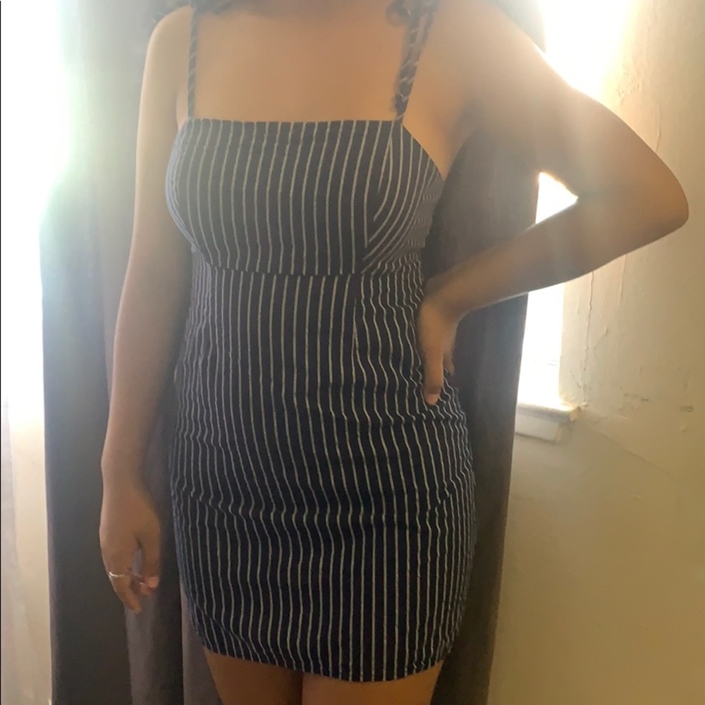 Blue striped dress